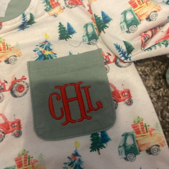 Infant Christmas Tree Farm One Piece Outfit - Picture 3 of 4